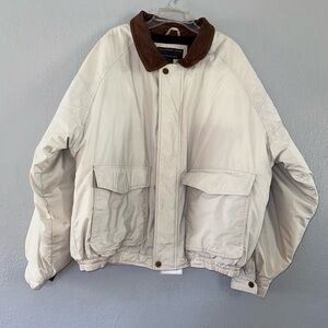 Vtg Colours by Alexander Julian Men’s Jacket Cargo Pocket Full Zip Beige Size XL